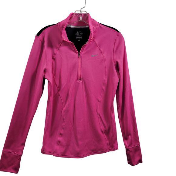 Nike Tops - Nike Dri Fit Women's Pink Half Zip Long Sleeve Top Size M 8525-1182
